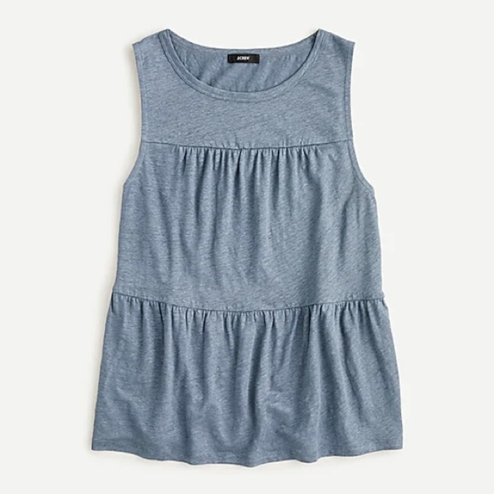JCrew Linen Tiered Tank Top